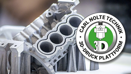 Jetzt 3D-Druck realisieren. Einfach über unsere Plattform. Werkstücke aus Metall, hergestellt im 3D-Druck plus Button der Nolte-3D-Druck-Plattform