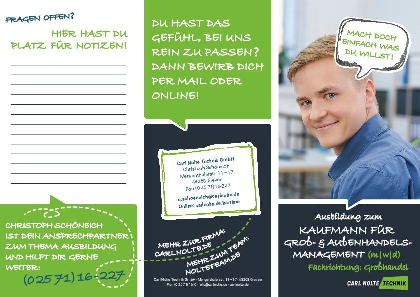 Flyer Ausbildung Kaufmann für Groß- & Außenhandelsmanagement (m/w/d)