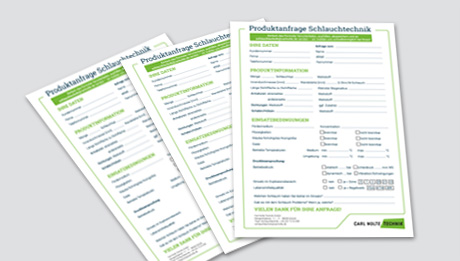Formular zur Produktanfrage Schlauchtechnik der Carl Nolte Technik